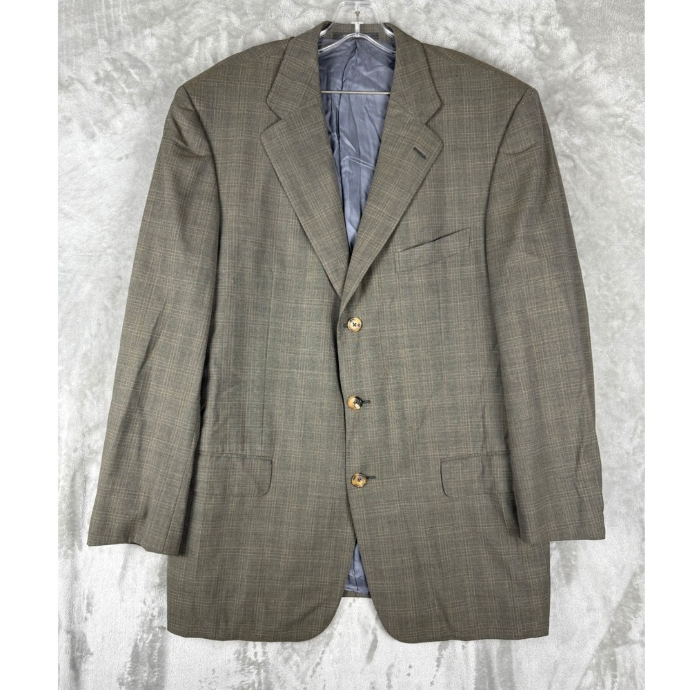 VTG Ermenegildo Zegna High Performance Blazer Jacket Mens Size M Plaid Wool